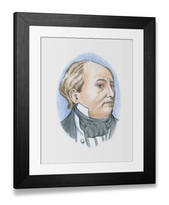 Framed Print : Illustration of Irish hydrographer Sir Francis Beaufort Framed Print : Illustration of Irish hydrographer Sir Francis Beaufort