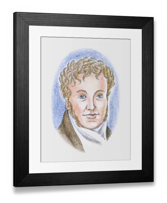 Framed Print : Illustration of French physicist and scientist Andre-Marie Ampere Framed Print : Illustration of French physicist and scientist Andre-Marie Ampere