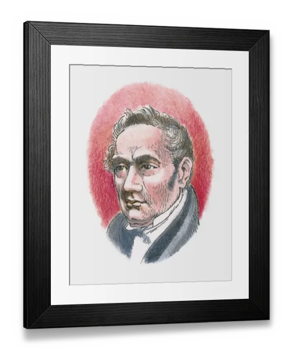 Framed Print : Illustration of English engineer and inventor George Stephenson Framed Print : Illustration of English engineer and inventor George Stephenson