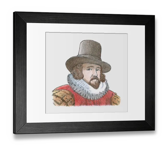 Framed Print : Illustration of Francis Bacon Framed Print : Illustration of Francis Bacon