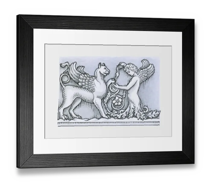 Framed Print : Frieze depicting mythical winged animal and angel from ancient Roman Trajans Forum Framed Print : Frieze depicting mythical winged animal and angel from ancient Roman Trajans Forum