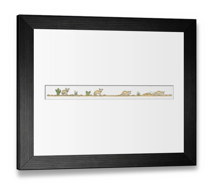 Framed Print : Illustration of Fennec Fox (Vulpes zerda or Fennecus zerda) hunting for food in desert Framed Print : Illustration of Fennec Fox (Vulpes zerda or Fennecus zerda) hunting for food in desert