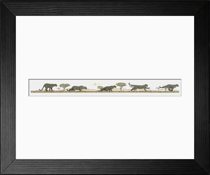 Framed Print : Image sequence illustration of Black Panther (Panthera Onca) running at night Framed Print : Image sequence illustration of Black Panther (Panthera Onca) running at night