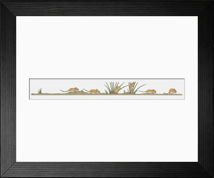 Framed Print : Image sequence illustration of field mice in search of food Framed Print : Image sequence illustration of field mice in search of food