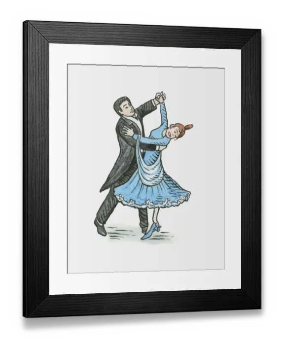 Framed Print : Illustration of man and a woman ballroom dancing Framed Print : Illustration of man and a woman ballroom dancing