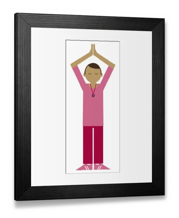 Framed Print : Digital illustration representing woman practising Zen meditation Framed Print : Digital illustration representing woman practising Zen meditation
