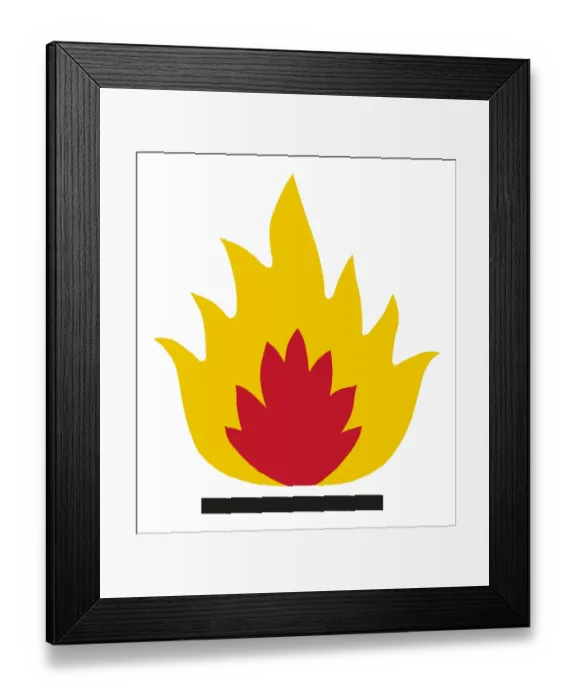 Framed Print : Illustration of fire with yellow and red flames