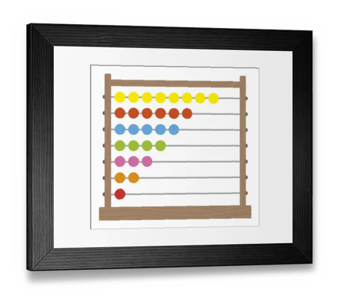 Framed Print : Digital illustration of abacus