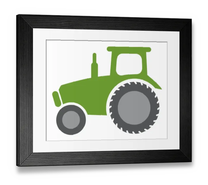 Framed Print : Digital illustration of green tractor Framed Print : Digital illustration of green tractor