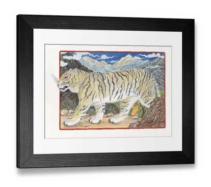 Framed Print : Illustration of Tiger Passing Through The Mountains, representing Chinese Year Of The Tiger Framed Print : Illustration of Tiger Passing Through The Mountains, representing Chinese Year Of The Tiger