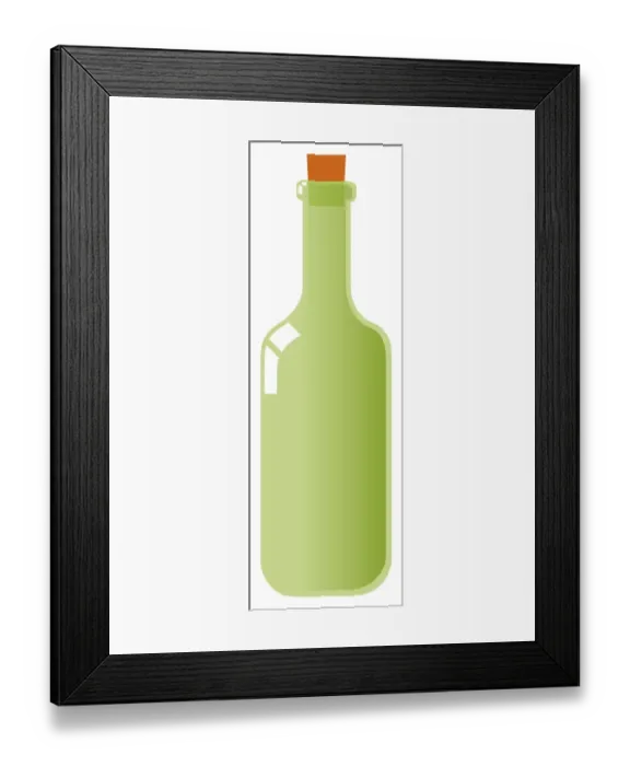 Framed Print : Digital illustration of wine bottle with cork Framed Print : Digital illustration of wine bottle with cork