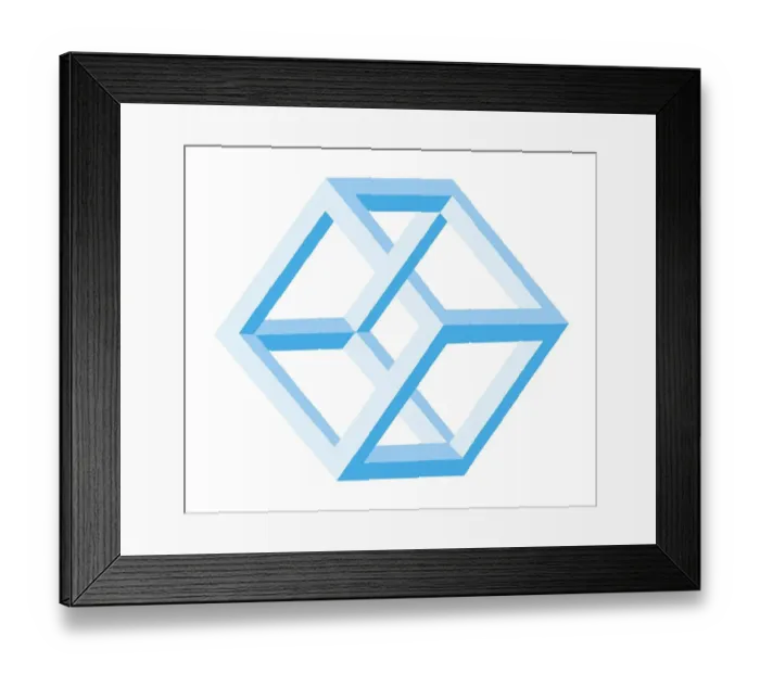 Framed Print : Digital illustration of three dimensional cube Framed Print : Digital illustration of three dimensional cube