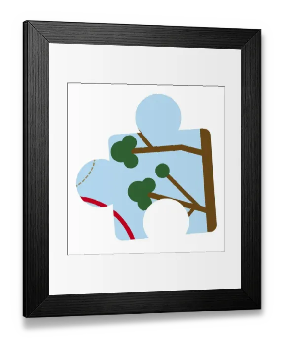 Framed Print : Digital illustration of jigsaw piece Framed Print : Digital illustration of jigsaw piece