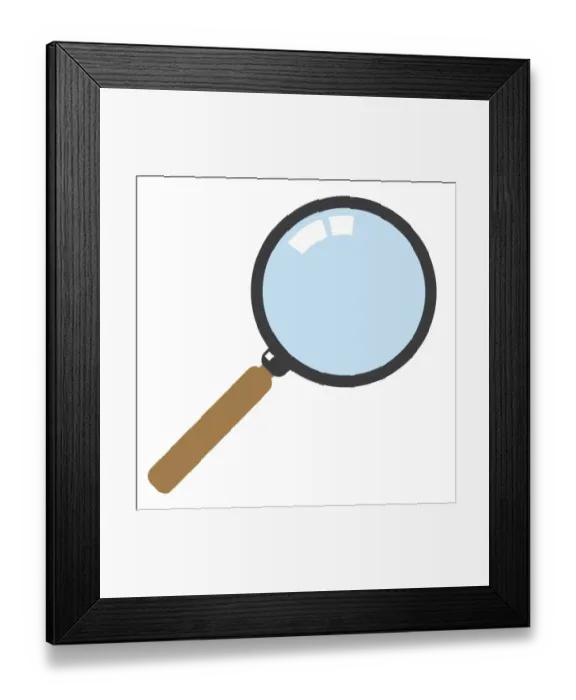 Framed Print : Digital illustration of magnifying glass Framed Print : Digital illustration of magnifying glass