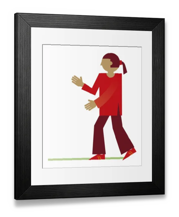 Framed Print : Digital illustration representing women practising Taijiquan move Framed Print : Digital illustration representing women practising Taijiquan move