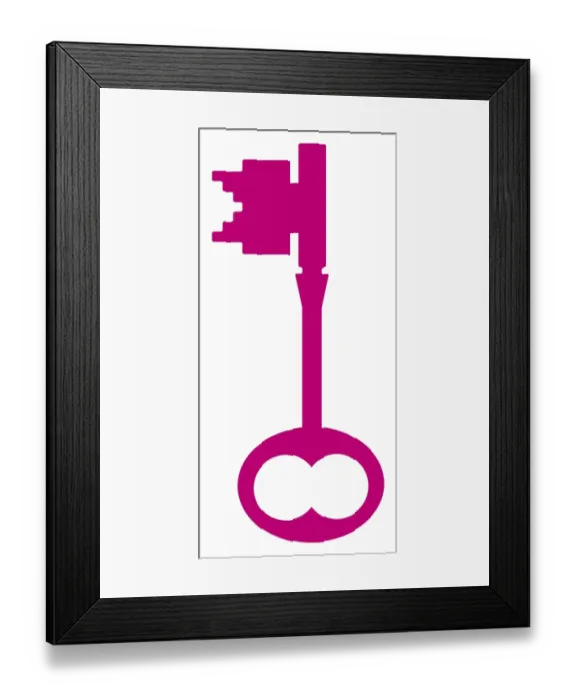 Framed Print : Digital illustration of an old fashioned key Framed Print : Digital illustration of an old fashioned key