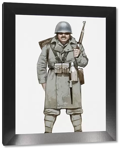 Illustration of World War Two Italian soldier