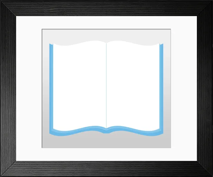 Framed Print : Digital illustration of blank pages in open book Framed Print : Digital illustration of blank pages in open book