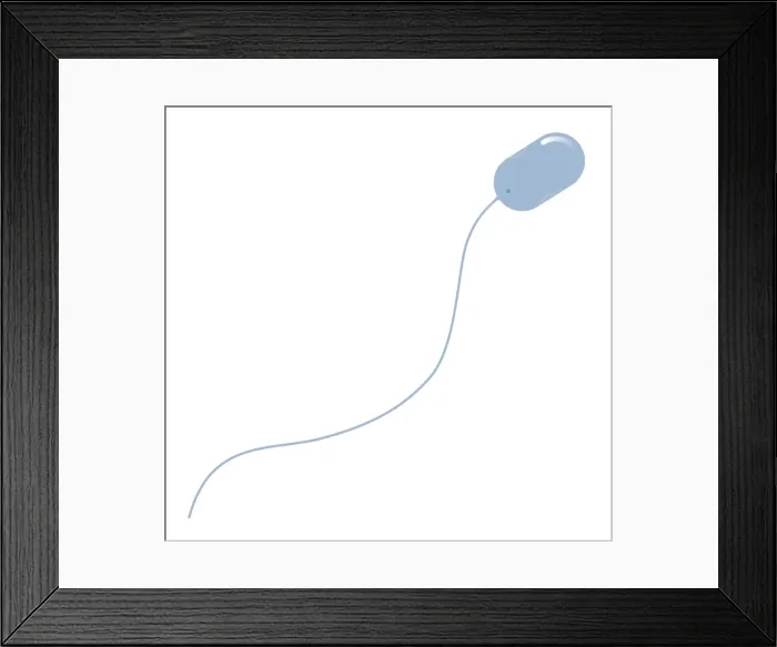 Framed Print : Digital illustration of blue computer mouse Framed Print : Digital illustration of blue computer mouse