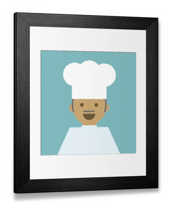 Framed Print : Digital illustration of chef wearing chefs hat Framed Print : Digital illustration of chef wearing chefs hat