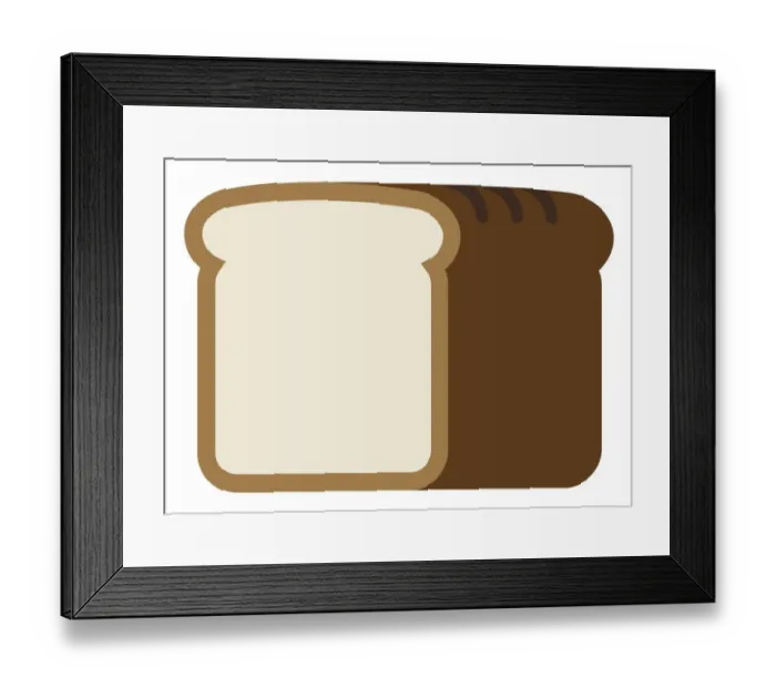 Framed Print : Digital illustration representing loaf of bread Framed Print : Digital illustration representing loaf of bread