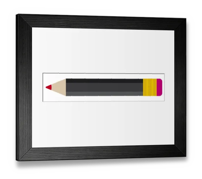 Framed Print : Digital illustration of red graphite pencil and eraser Framed Print : Digital illustration of red graphite pencil and eraser