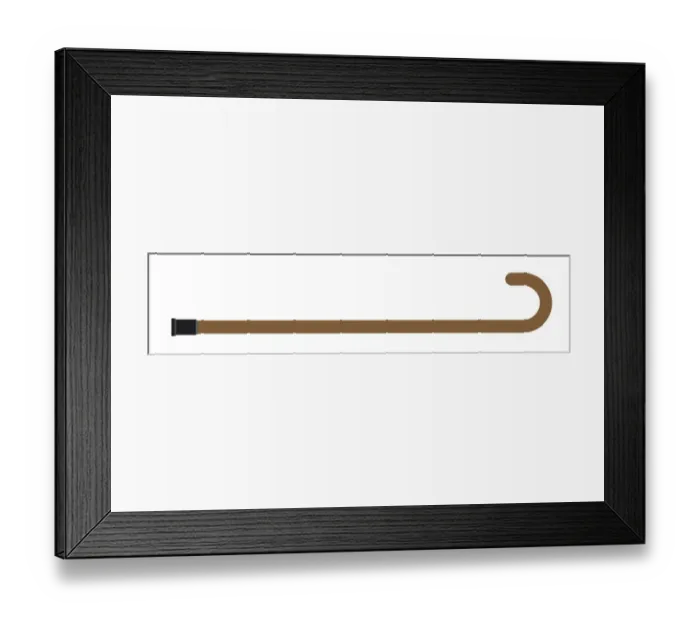 Framed Print : Digital illustration of wooden walking stick Framed Print : Digital illustration of wooden walking stick