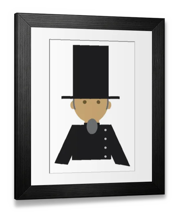 Framed Print : Digital illustration representing man wearing stovepipe, or top hat Framed Print : Digital illustration representing man wearing stovepipe, or top hat