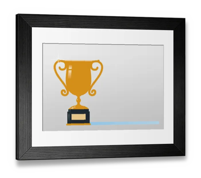 Framed Print : Digital illustration of gold trophy