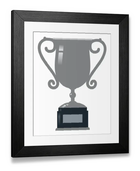 Framed Print : Digital illustration of silver trophy Framed Print : Digital illustration of silver trophy