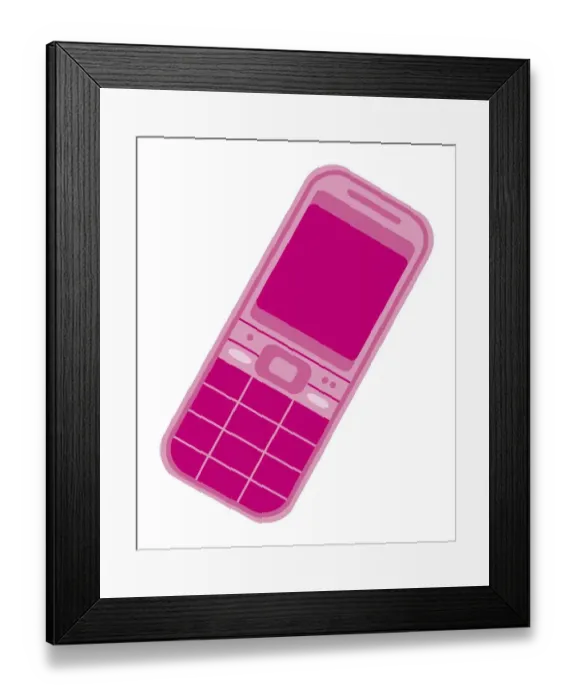 Framed Print : Digital illustration of pink mobile phone Framed Print : Digital illustration of pink mobile phone