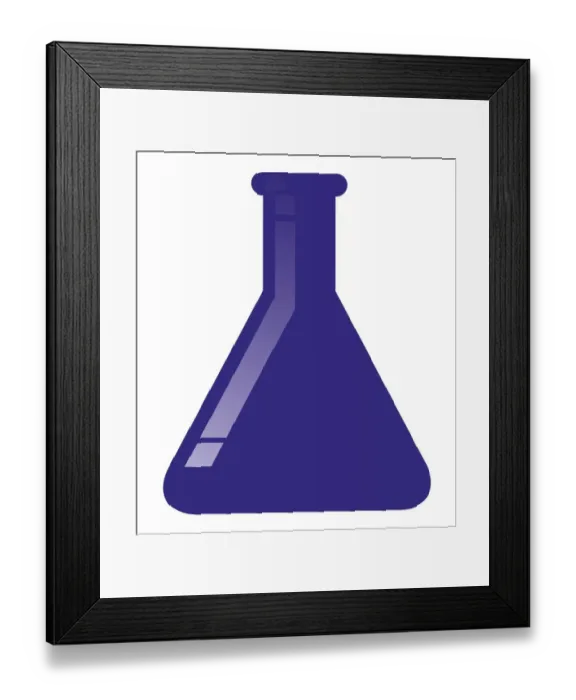 Framed Print : Digital illustration of blue chemistry flask Framed Print : Digital illustration of blue chemistry flask