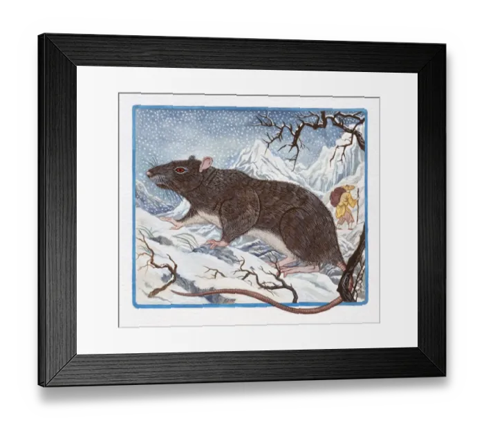 Framed Print : Illustration of Rat on the Mountain, representing Chinese Year Of The Rat Framed Print : Illustration of Rat on the Mountain, representing Chinese Year Of The Rat