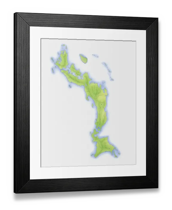 Framed Print : Illustration of map of Japan and outlying islands off coastline Framed Print : Illustration of map of Japan and outlying islands off coastline