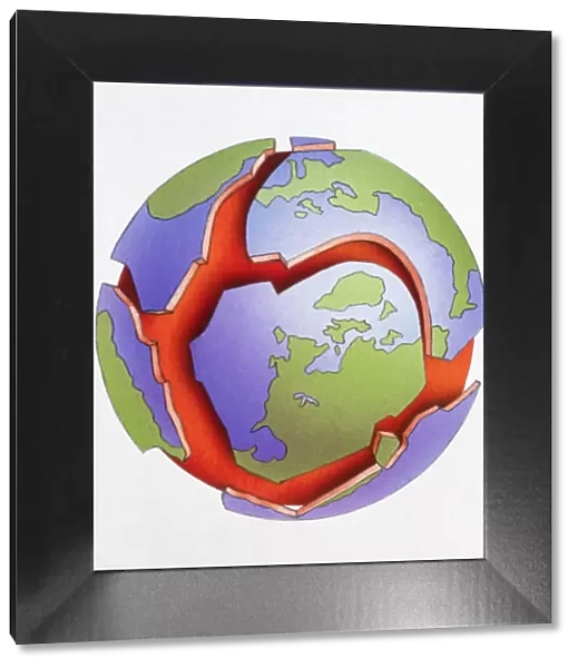 Illustration of Earths tectonic plates