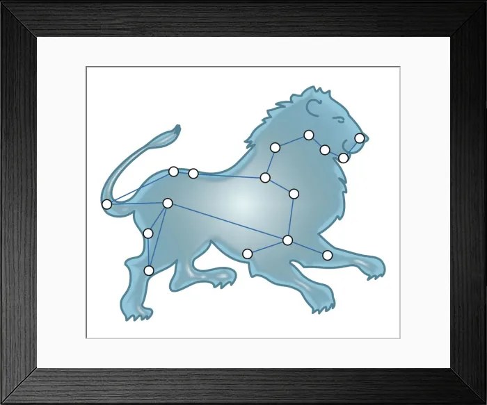 Framed Print : Digital illustration of a Lion representing the Leo constellation Framed Print : Digital illustration of a Lion representing the Leo constellation