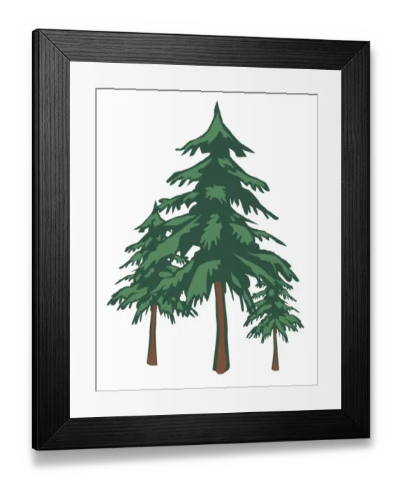 Framed Print : Digital illustration of spruce trees Framed Print : Digital illustration of spruce trees