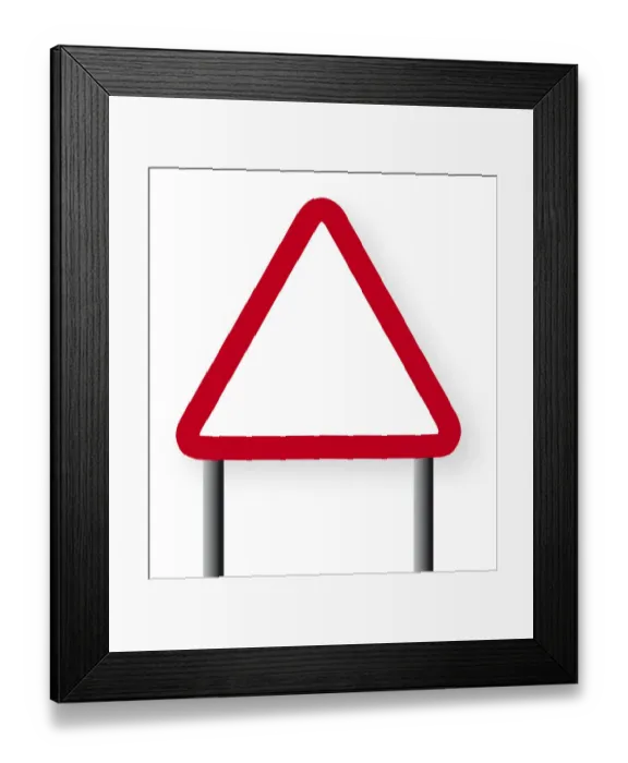 Framed Print : Digital illustration of roadworks warning sign Framed Print : Digital illustration of roadworks warning sign