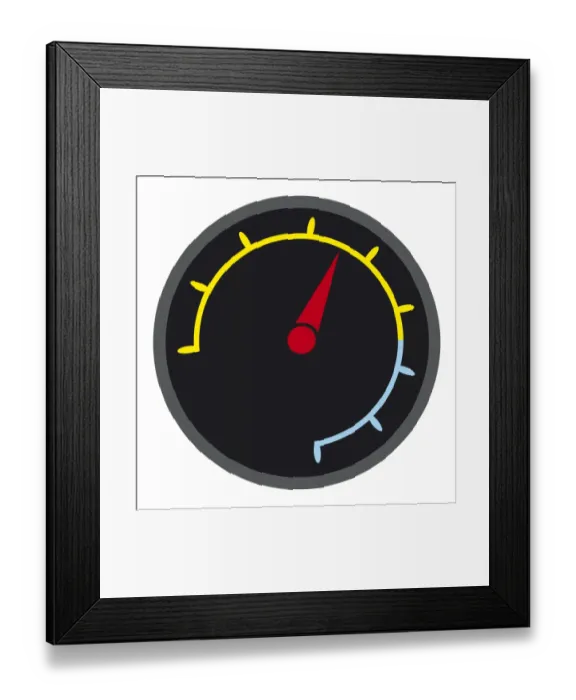 Framed Print : Digital illustration of a speedometer Framed Print : Digital illustration of a speedometer