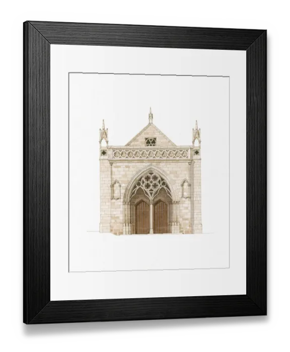 Framed Print : Digital illustration of 14th century Porche du Peuple of Cathedrale St-Tugdual in Treguier, Brittany Framed Print : Digital illustration of 14th century Porche du Peuple of Cathedrale St-Tugdual in Treguier, Brittany