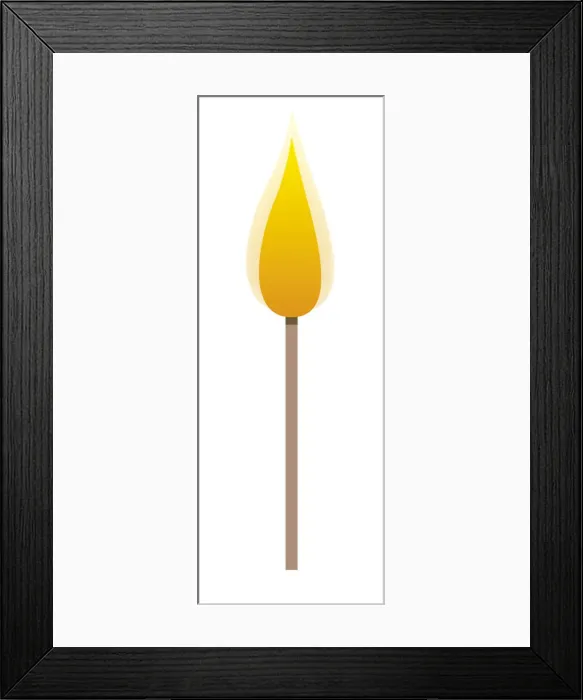 Framed Print : Digital illustration of burning matchstick Framed Print : Digital illustration of burning matchstick