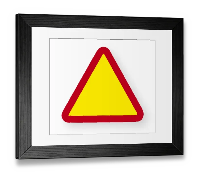 Framed Print : Digital illustration of warning sign Framed Print : Digital illustration of warning sign