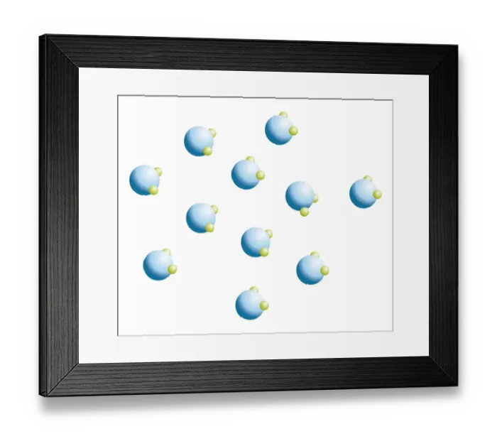 Framed Print : Digital illustration of water shown as H2O made up of 2 hydrogen atoms and 1 oxygen atom Framed Print : Digital illustration of water shown as H2O made up of 2 hydrogen atoms and 1 oxygen atom