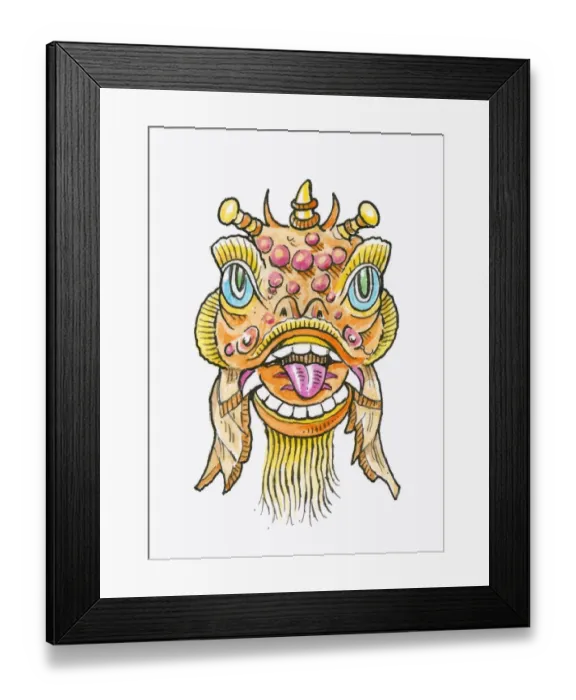 Framed Print : Illustration of Chinese New Year mask Framed Print : Illustration of Chinese New Year mask
