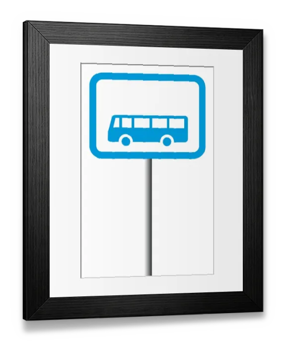 Framed Print : Digital illustration of bus lane sign Framed Print : Digital illustration of bus lane sign