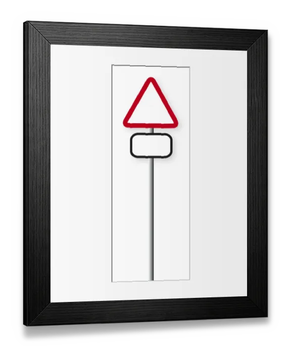 Framed Print : Digital illustration of road sign