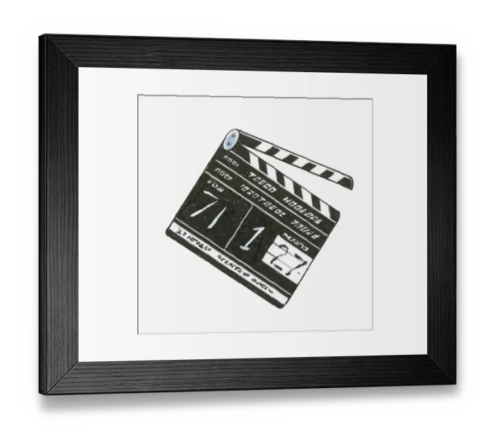 Framed Print : Illustration of clapperboard