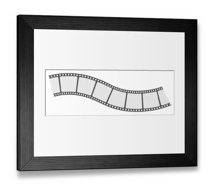 Framed Print : Black and white digital illustration of blank 35mm camera film Framed Print : Black and white digital illustration of blank 35mm camera film