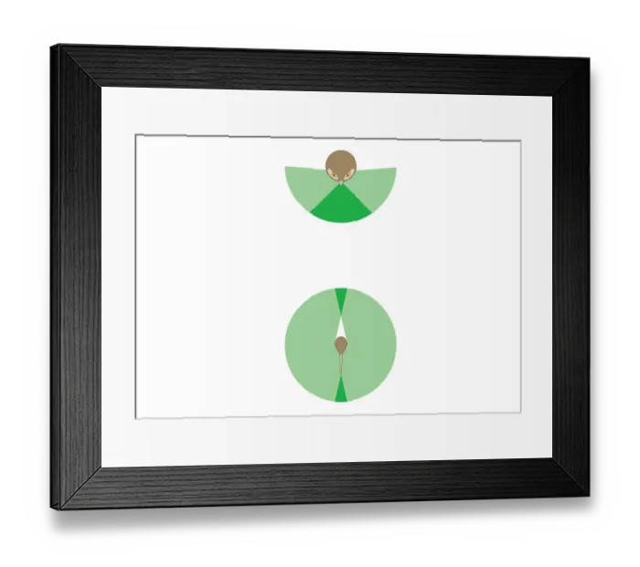 Framed Print : Digital illustration showing vision span of owl compared to normal bird Framed Print : Digital illustration showing vision span of owl compared to normal bird