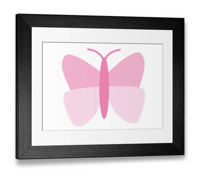 Framed Print : Digital illustration representing pink butterfly Framed Print : Digital illustration representing pink butterfly